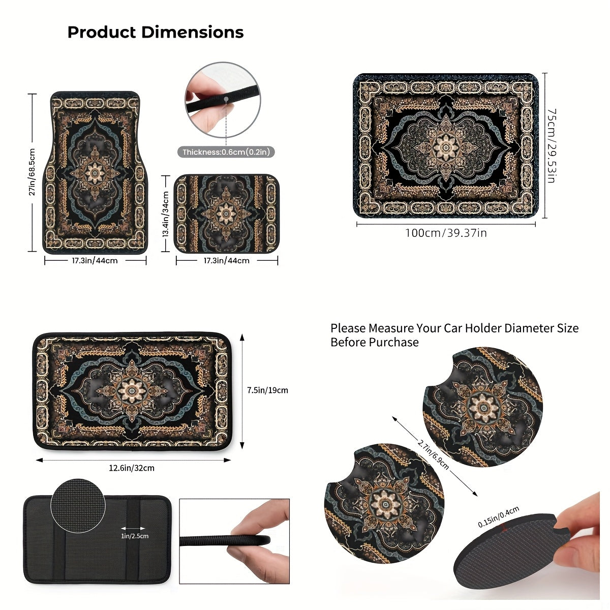 8pcs Retro European Style Universal Decoration Kit for Car