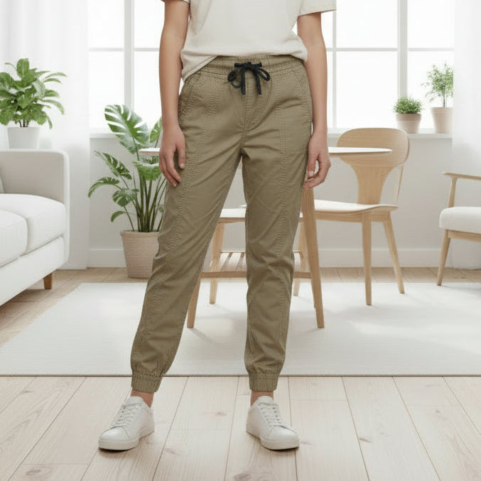 Teen Boys Khaki Joggers 9-16 Years | Comfortable Cotton Casual Pants with Elastic Cuffs | MH
