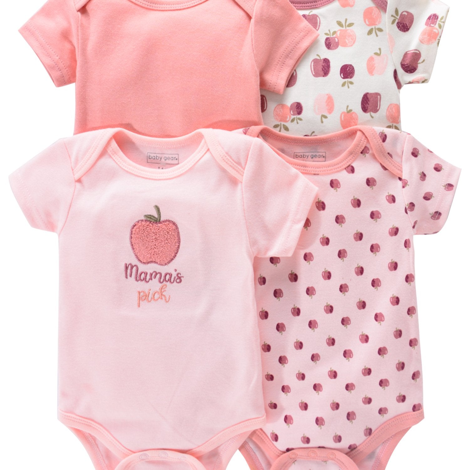 Newborn Baby Short Sleeve One-Piece Suit 4pcs Set .