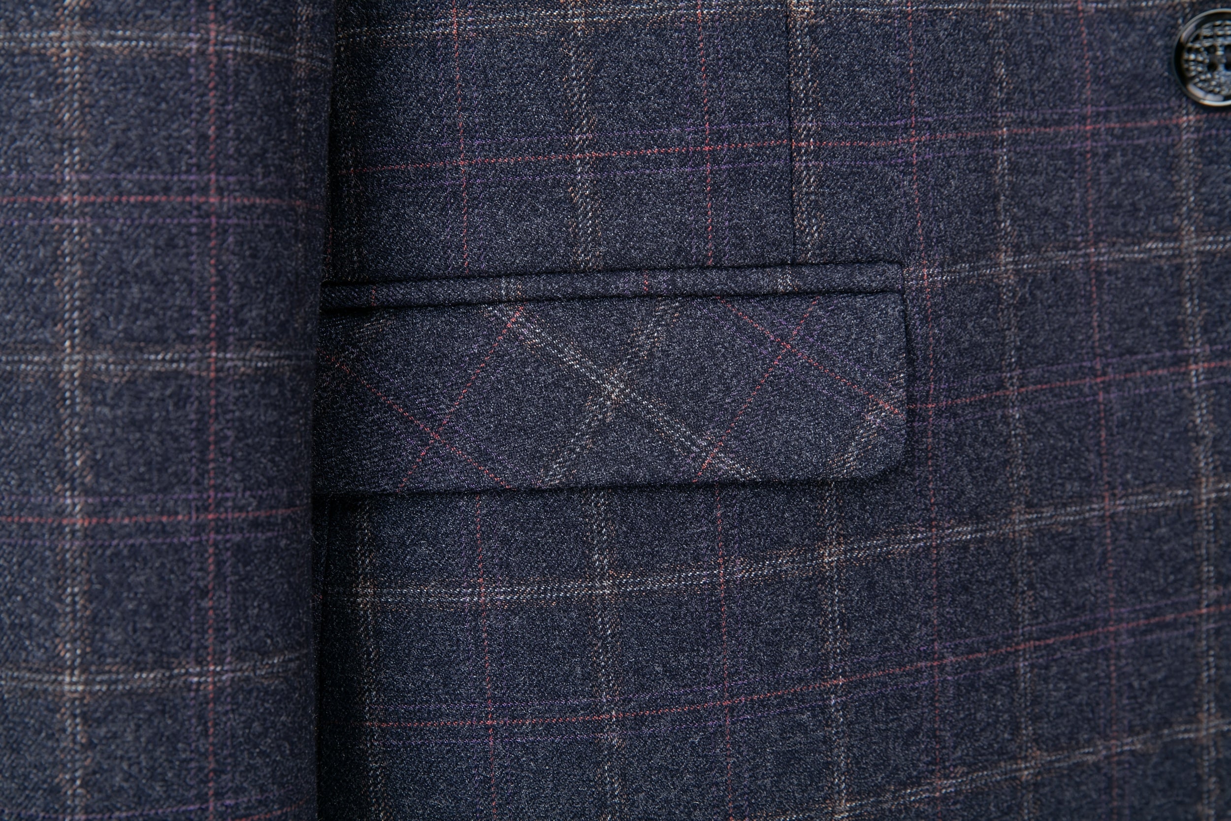 3pcs Men's Plaid Pattern Dress Suit Set, Notch Lapel Collar Blazer.