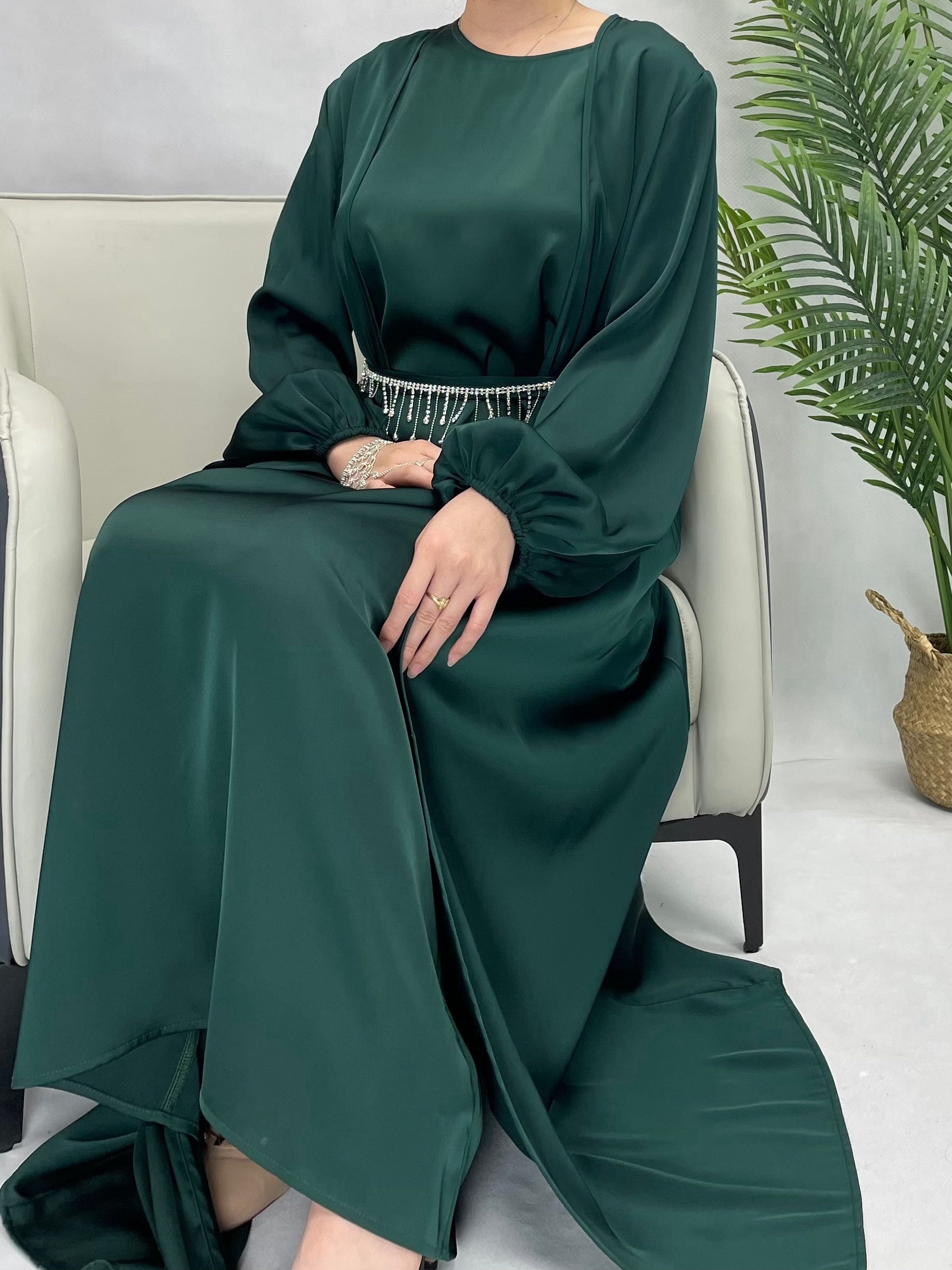 Women's Long Sleeve Solid Abaya