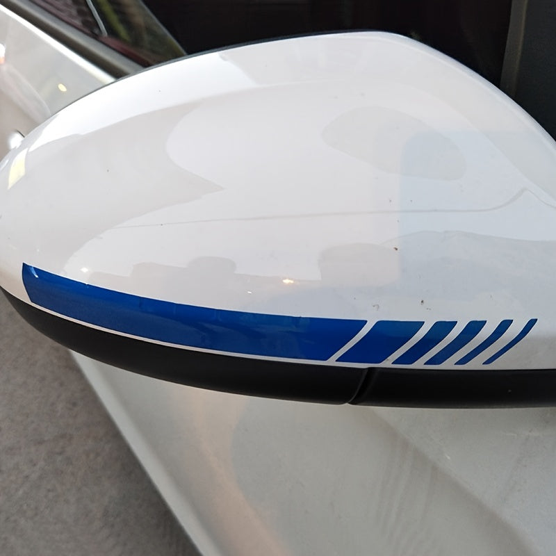 2-Piece Premium Pe Car Decals - Stylish Rearview Mirror & Side Stripe Accents For Enhanced Vehicle Appearance
