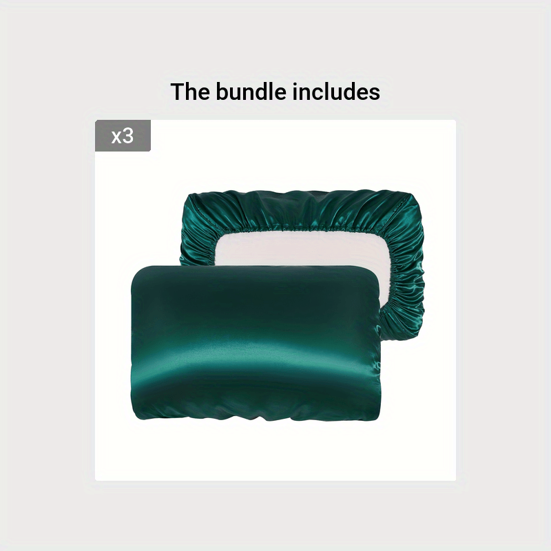 2pcs Soft And Breathable Satin Pillowcase With Elastic Cord .