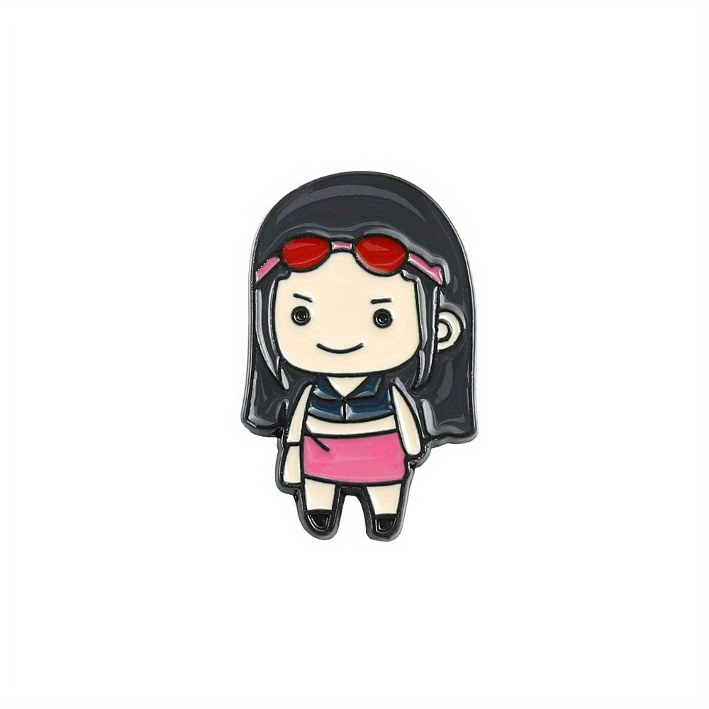 1pc Creative Cartoon Figure DIY Metal Pin Badge for Clothes, Backpack, Hat - Perfect Holiday Party Gift for Teens