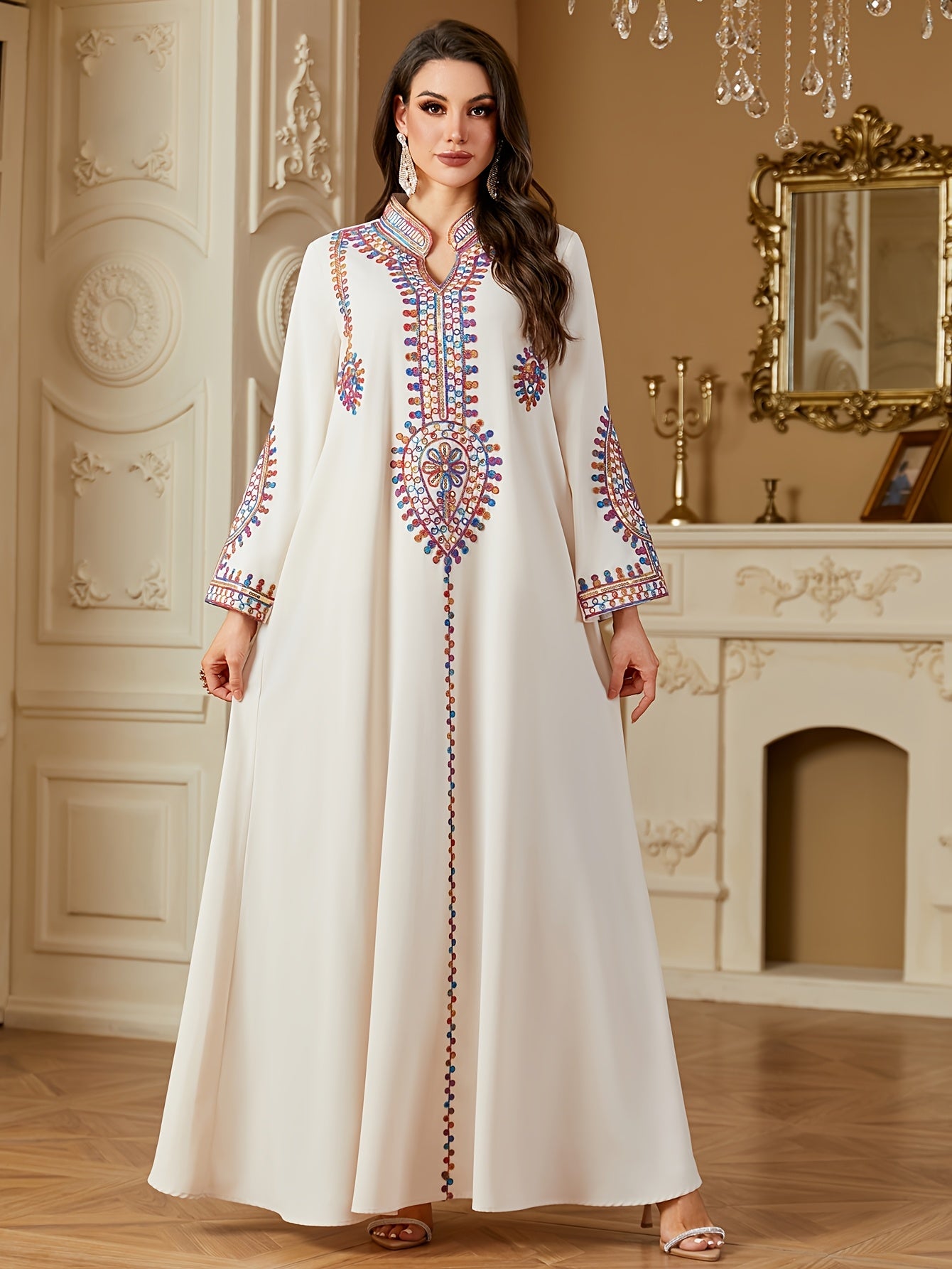 Elegant Long Sleeve Maxi Dress ./MH