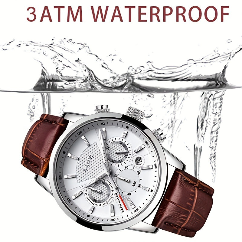 Watches Mens  LIGE Top Brand Luxury Casual Faux Leather Quartz Men's