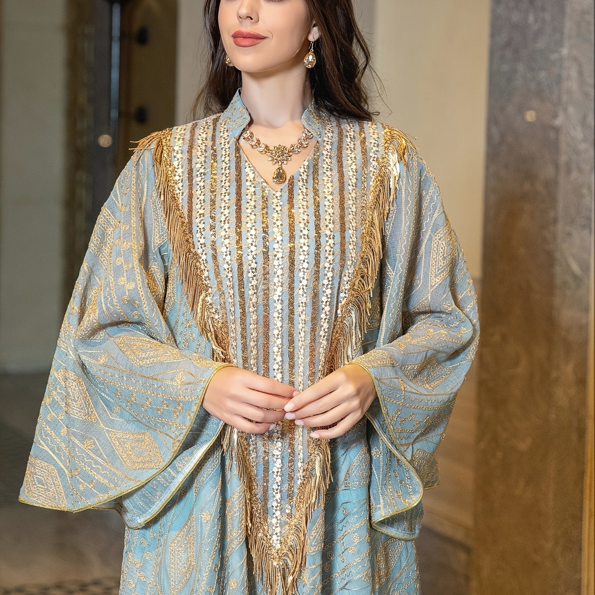 1pc Muslim Evening Dress, Arabic Dubai ./MH