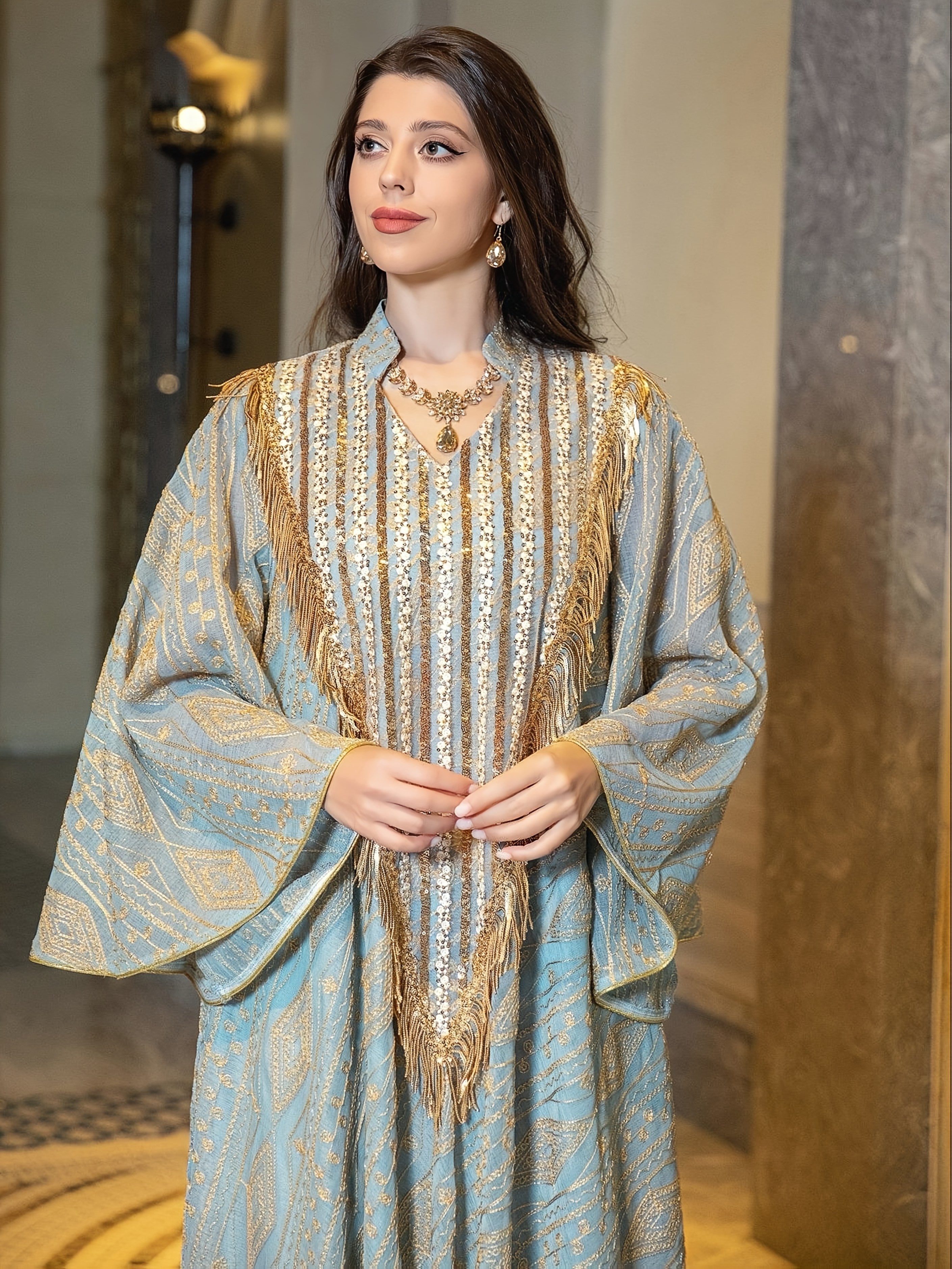 1pc Muslim Evening Dress, Arabic Dubai ./MH