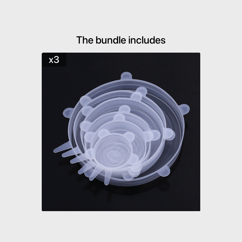 6 Silicone Stretch Lids, Reusable Durable Food Storage Covers for Bowls,