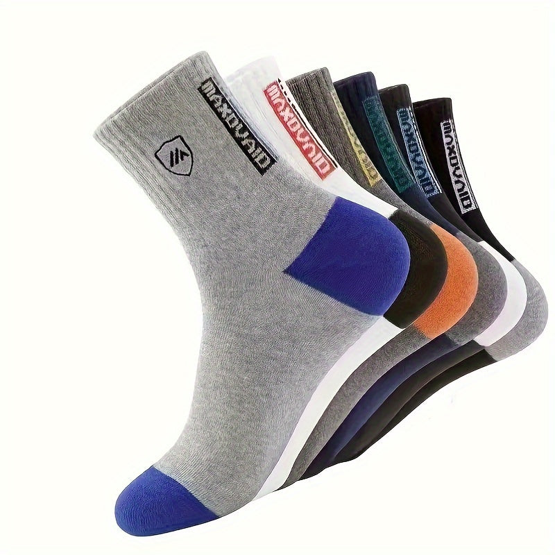 5 Pairs of Stylish Breathable Crew Socks for Men,/MH