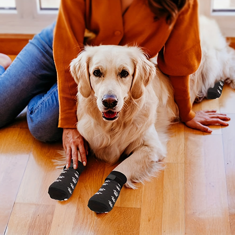 4pcs Waterproof Dog Non-slip Socks Shoes, Breathable Outdoor Accessories.MH