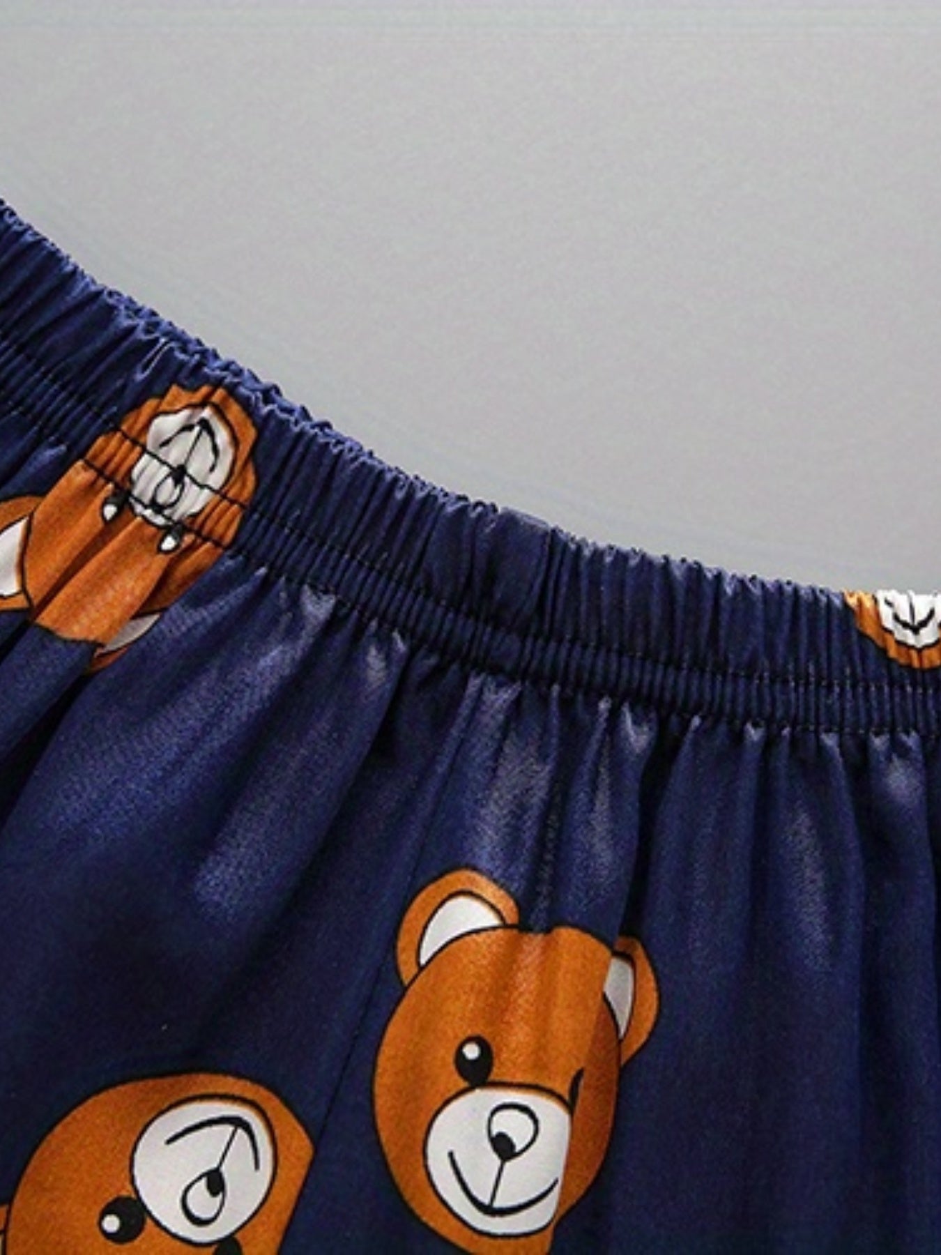 2pcs Boys Bear Print Button Up Long Sleeve Top & Elastic Waist Long Pants Set, Comfy Boys Clothes
