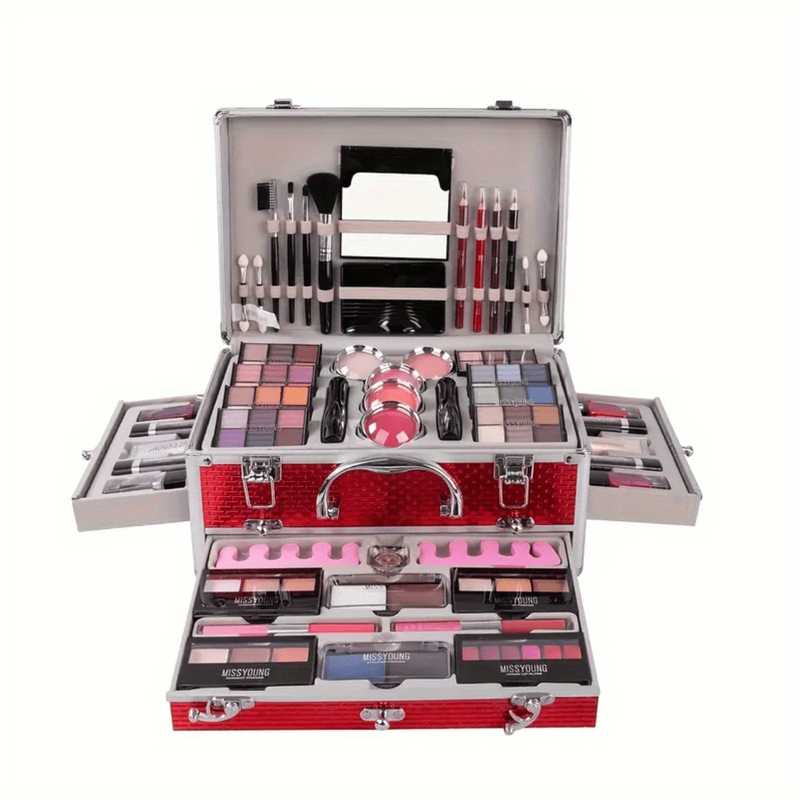 Multifunctional Makeup Set, Eyeshadow/Lipstick/Mascara/Eyeliner/Blush/Contour With Mirror & Brush All-in-one, Ideal Gift For Women