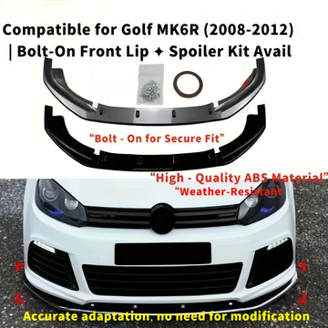Carbon Fiber Texture Front Lip Spoiler for VOLKSWAGEN Golf MK6R 2008-2012