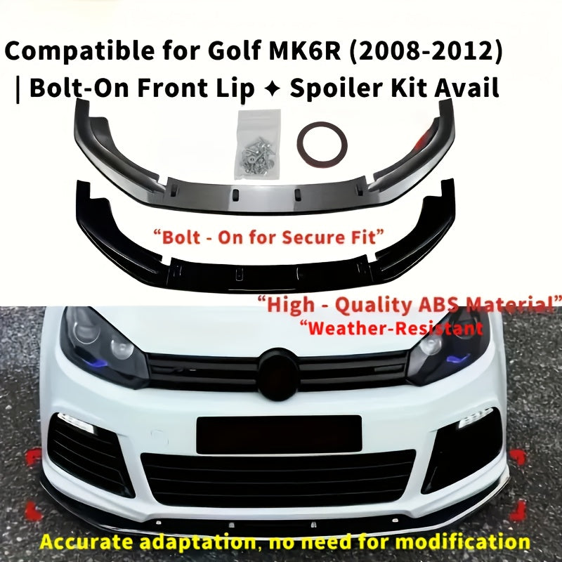 Carbon Fiber Texture Front Lip Spoiler for VOLKSWAGEN Golf MK6R 2008-2012