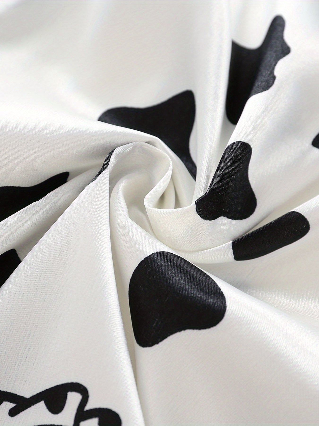 Cow Pattern Kid's Pajamas 2pcs, Long Sleeve Top