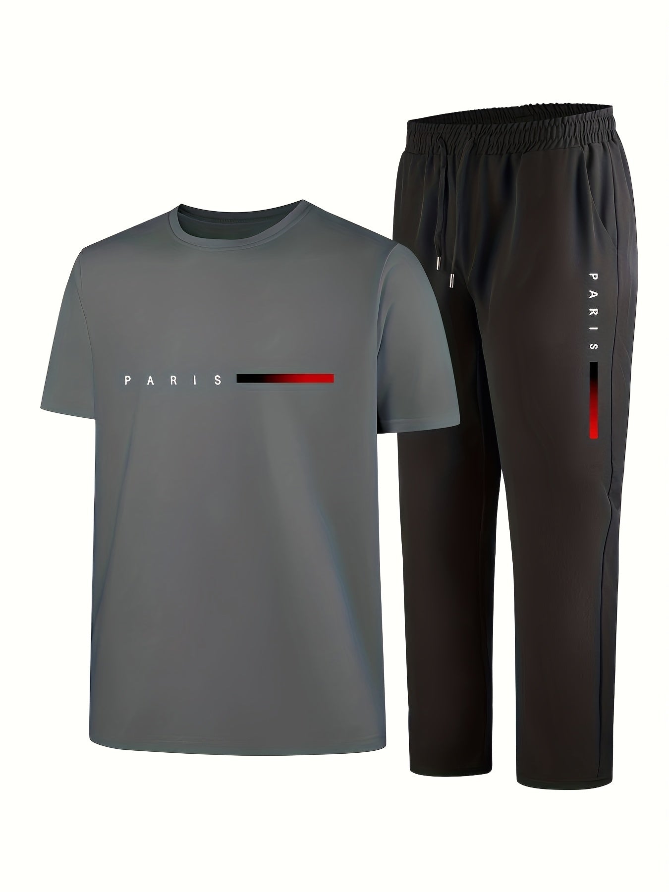 Men'S Casual Sports Two-Piece Set Short Sleeve .