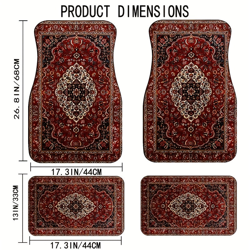 4pcs Elegant Moroccan-Inspired Car Floor Mats