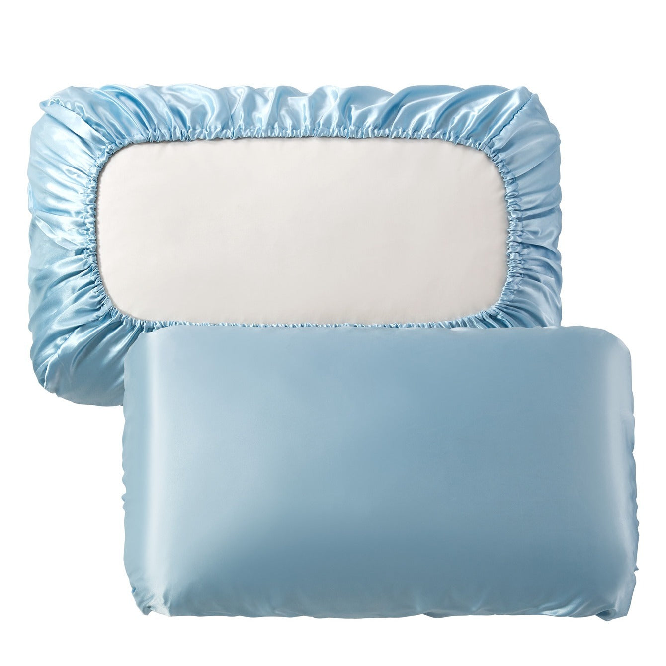2pcs Soft And Breathable Satin Pillowcase With Elastic Cord .