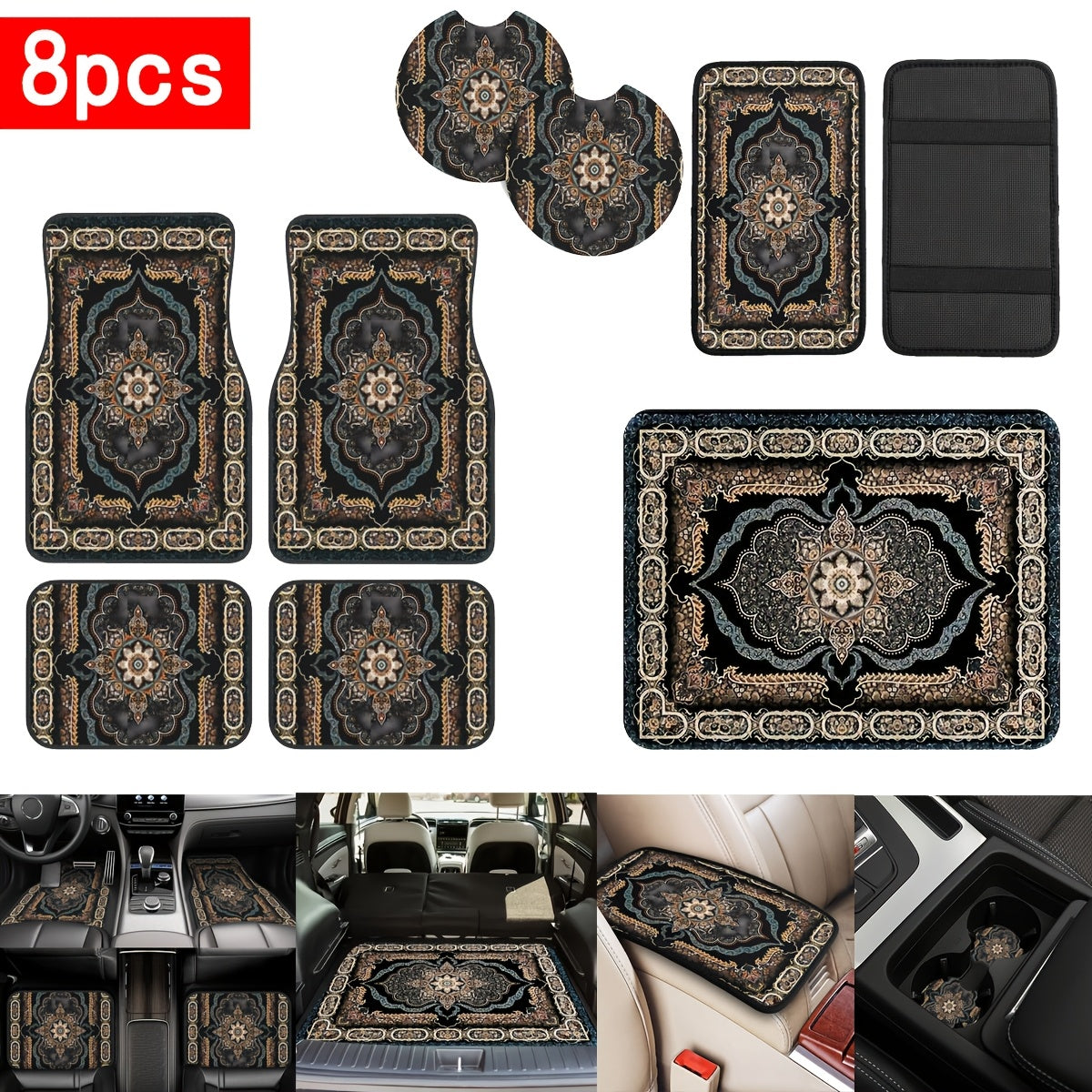 8pcs Retro European Style Universal Decoration Kit for Car