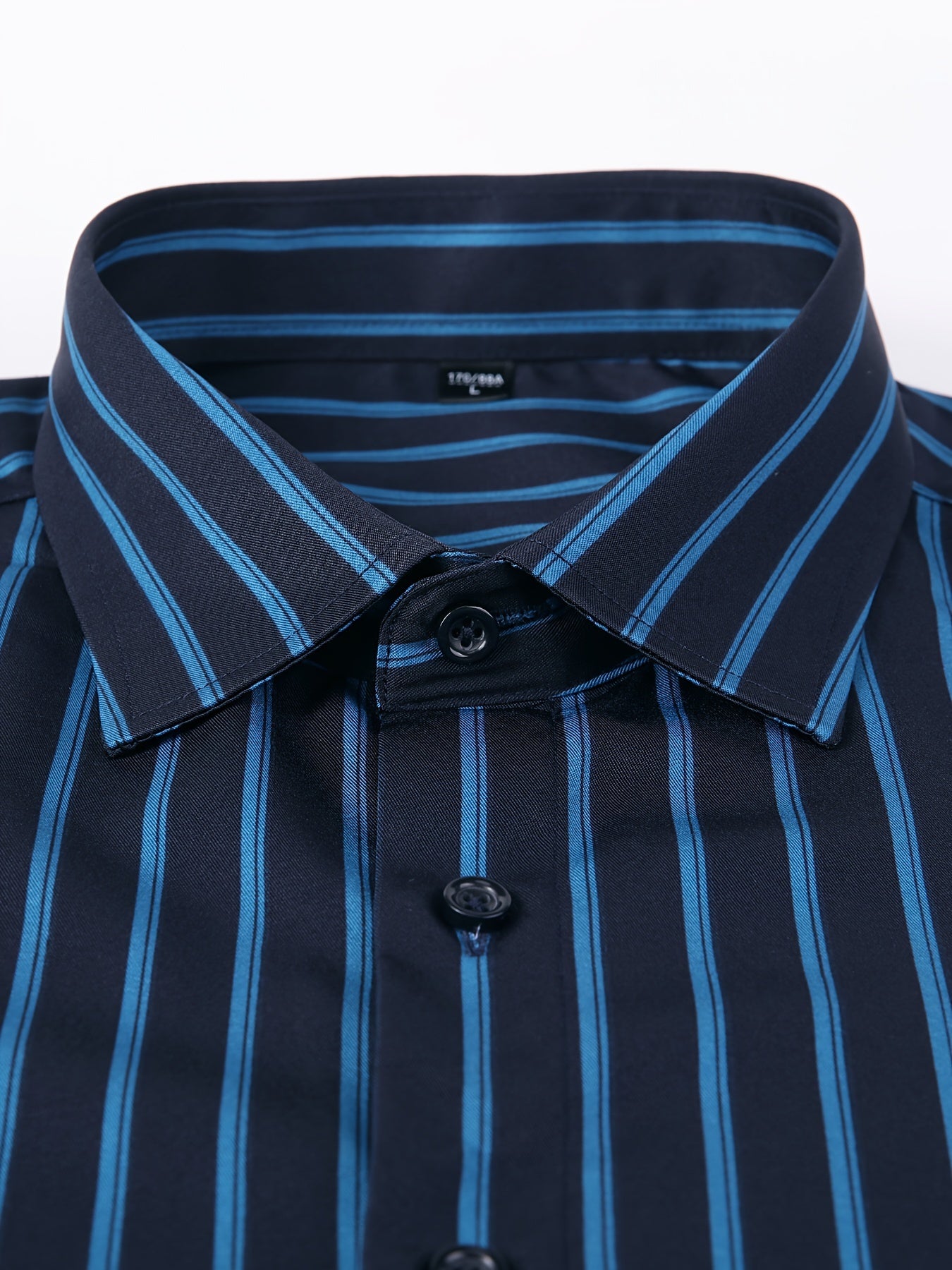 Men's Striped Lapel Collar Design Dress Shirts,