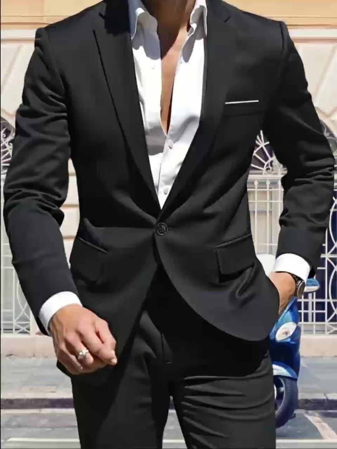 Men's Slim Fit Business Casual Blazer Jacket .