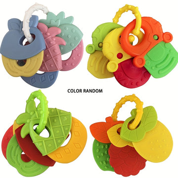 Infant Teething Gum Fruit Shape Infant And Young Children Silicone Teething Gum Grinding Teeth And Fixing Teeth Device Rattle Teething Gum easter gift