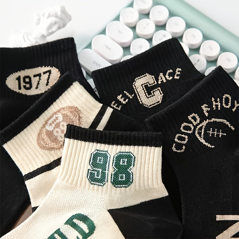 1/5 Pair Men'S Fashion Low-Top Socks, /MH