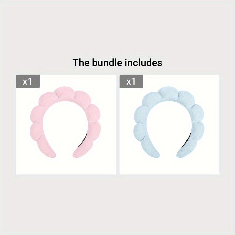 Spa Headband For Washing Face Sponge Makeup Skincare Headband Bubble Hairband For Women  ladies Fashion Headband Puffy Headwear Non Slip Thick Thin Hair Accessory
