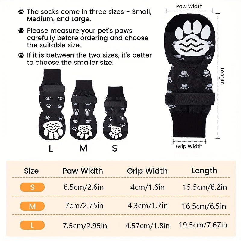 4pcs Waterproof Dog Non-slip Socks Shoes, Breathable Outdoor Accessories.MH