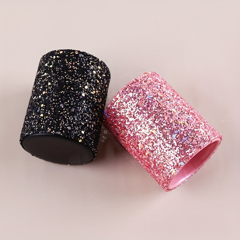 Glitter Makeup Brush Holder Sequin Decor Pencil Cup Shiny For Women, Makeup Brush Holder Organizer Cup Gift For Desk Office Classroom Home Sequin Brush Bucket