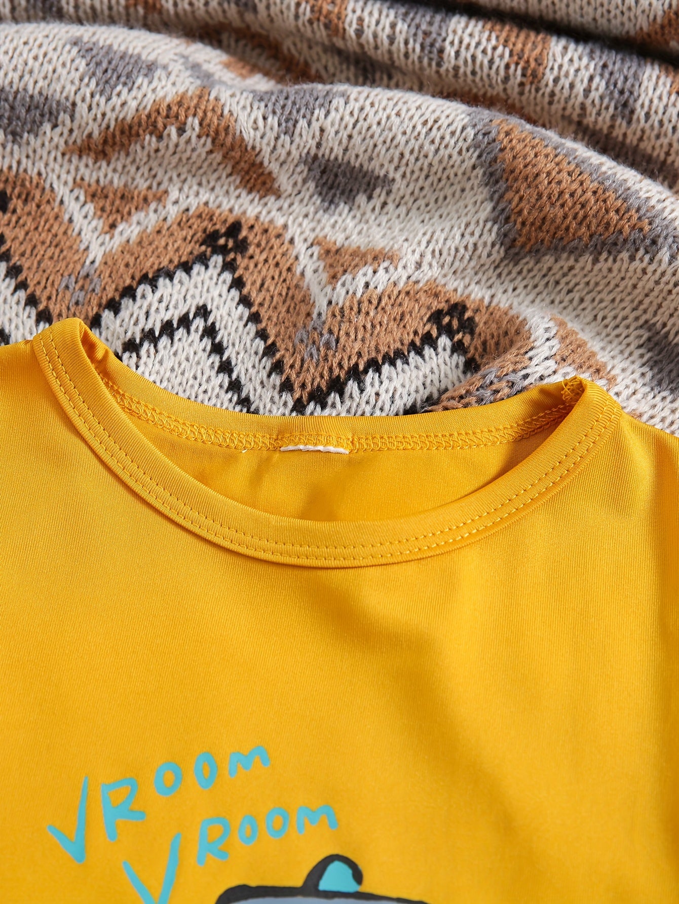 2 Pcs Boy's Refreshing Color Car Print Short Sleeve T-Shirts .