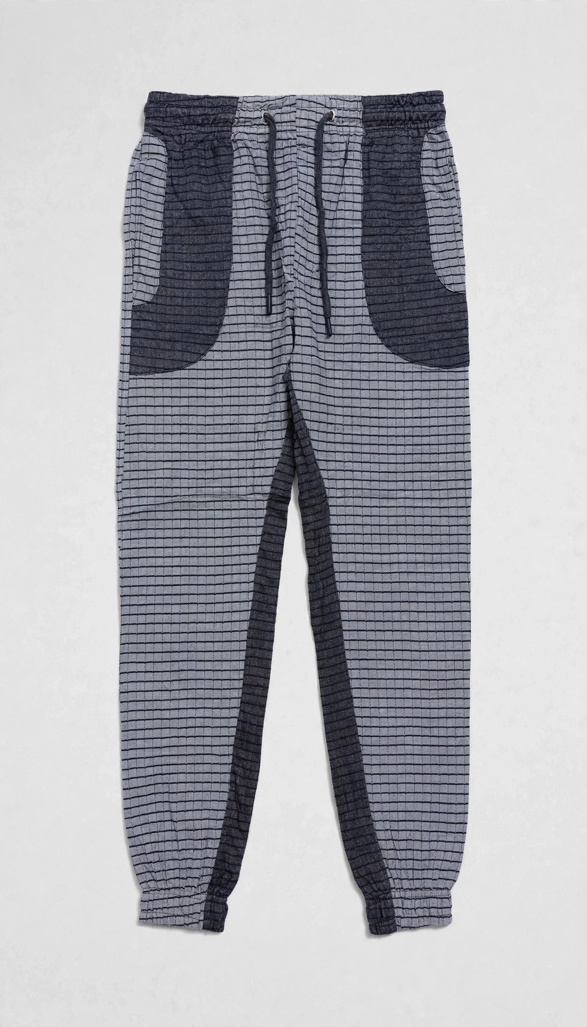 Men’s Textured Grid Panel Joggers – Slim Fit Checkered Sweatpants | 3 Colors | Sizes- S-XL | MH
