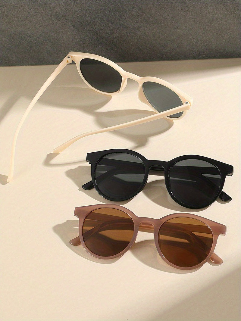 3pairs Oval Fashion Sunglasses For Women Men.
