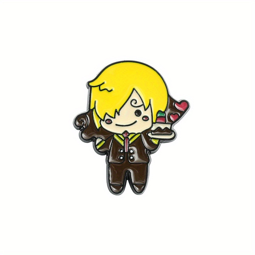 1pc Creative Cartoon Figure DIY Metal Pin Badge for Clothes, Backpack, Hat - Perfect Holiday Party Gift for Teens