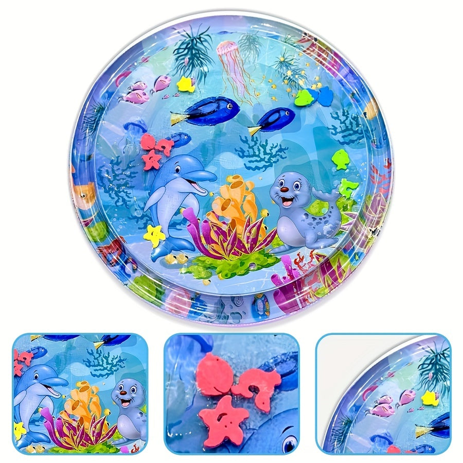 1pc 100cm/39.4in Ocean Themed Patty Water Mat, Crawling Mat, Game Pad, Tummy Time Water Play Mat, Halloween Gift Christmas, Halloween, Thanksgiving Day Gift