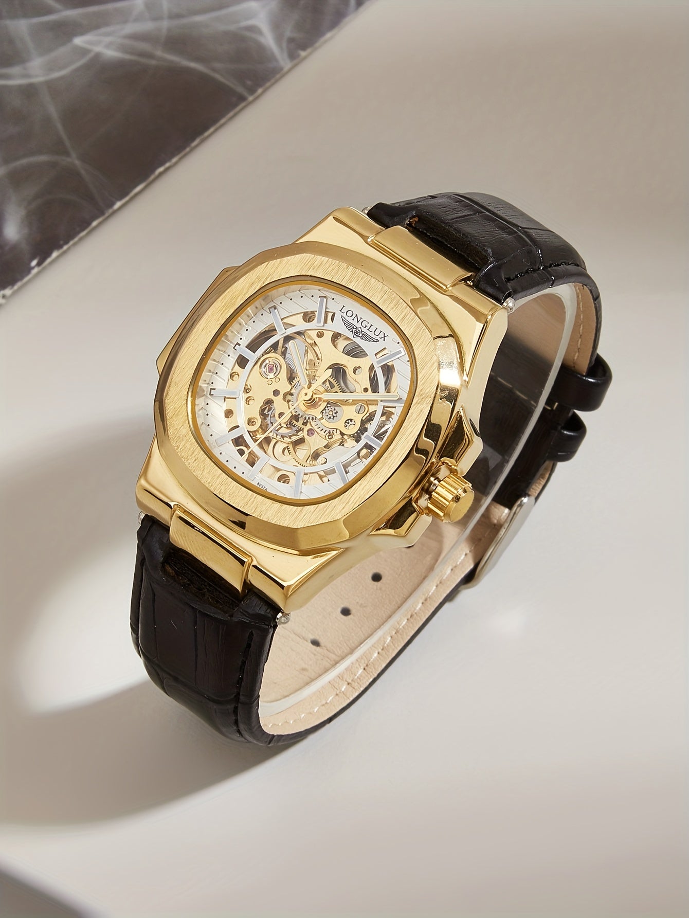 Men's Waterproof Mechanical Watch, Square Dial Business Mineral Glass Mirror Waterproof Wrist Watch, Christmas, Valentine's Day Gift