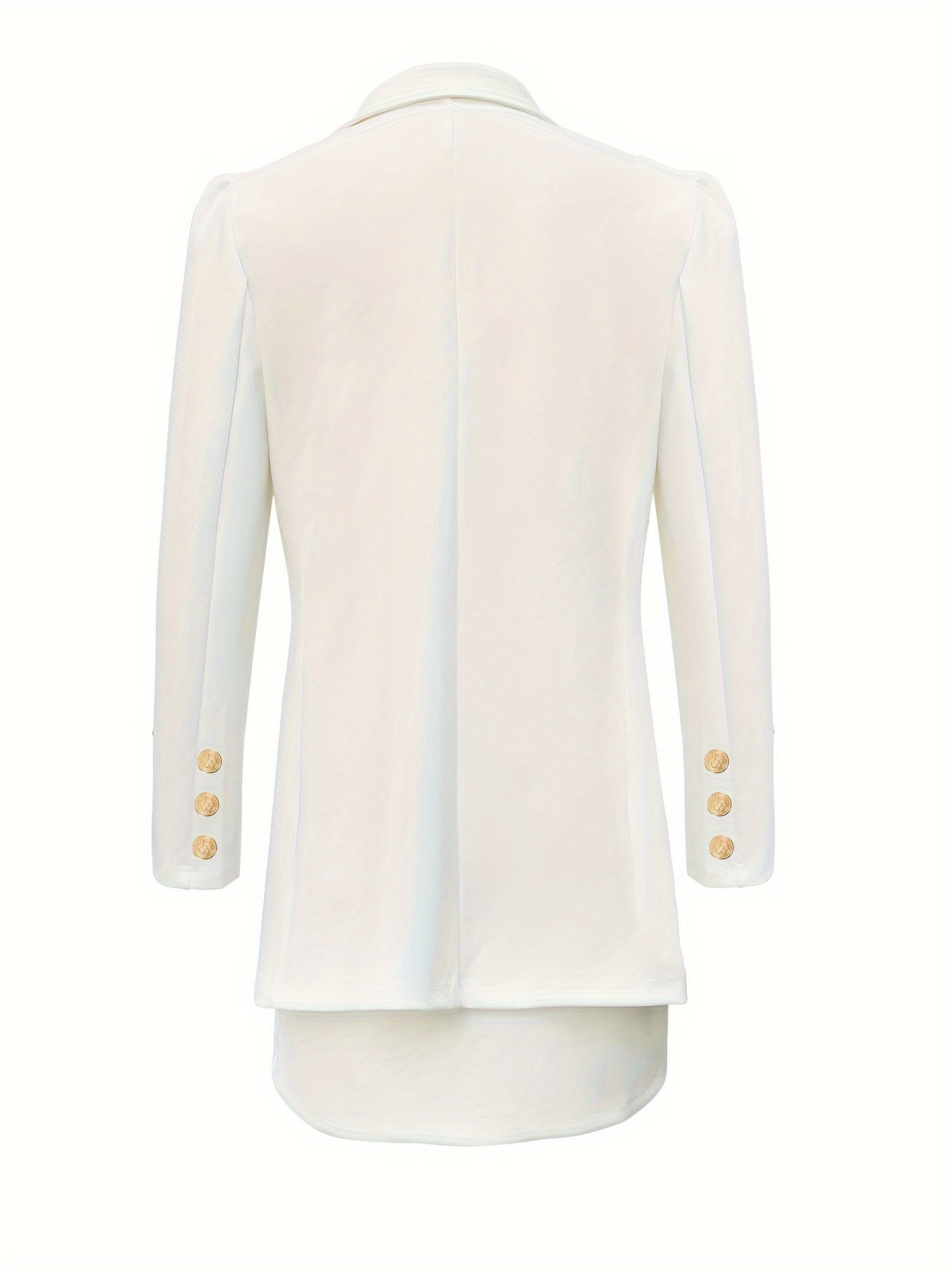 LUDOMI Women'S Stylish White Casual Blazer & Skirt Set .