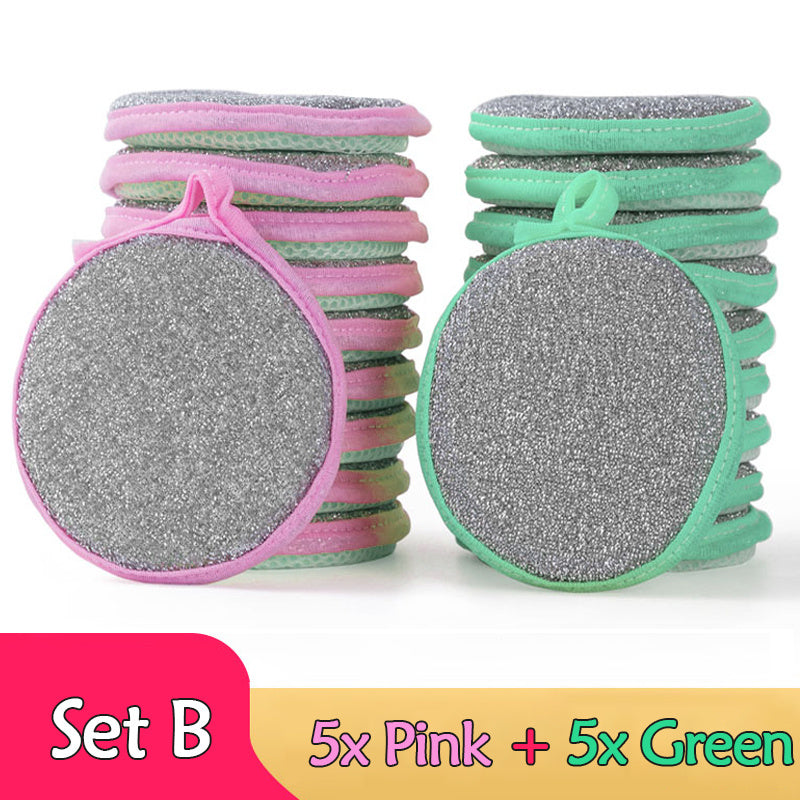 5/10pcs, Double Side Dishwashing Sponge Pan Pot Dish Wash.