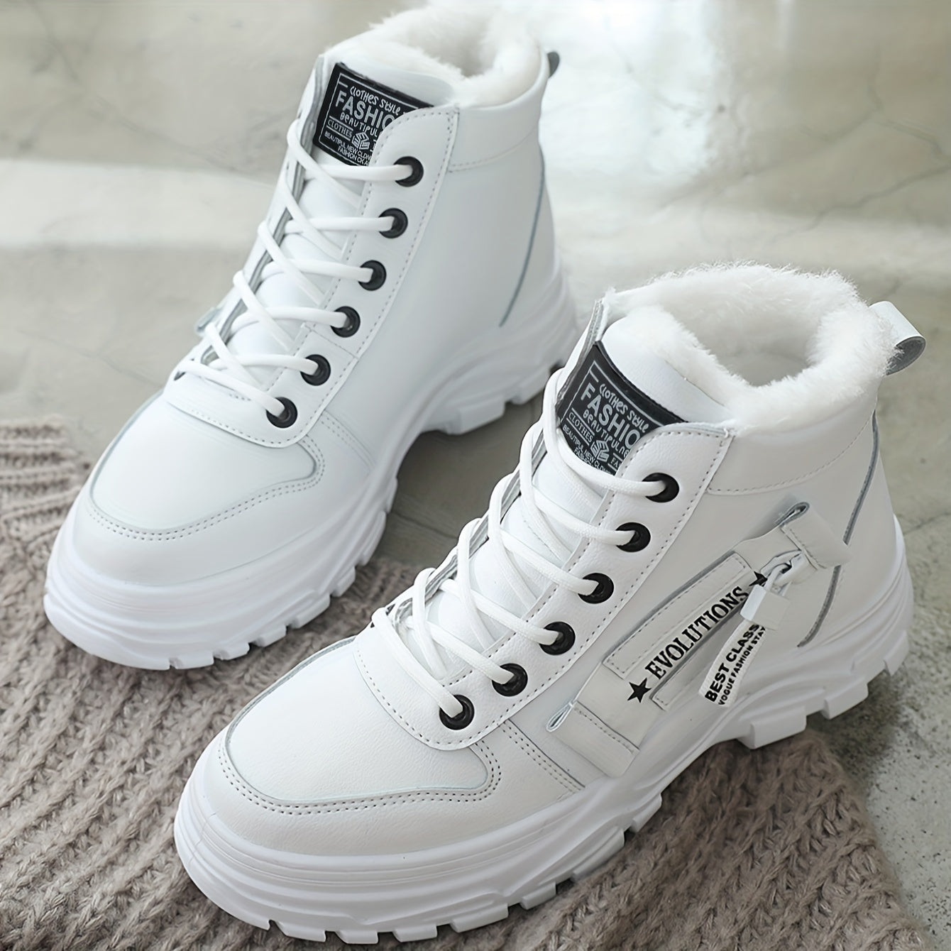 Women'S Winter High-Top Boots - Warm Fleece-Lined Ankle Boots.