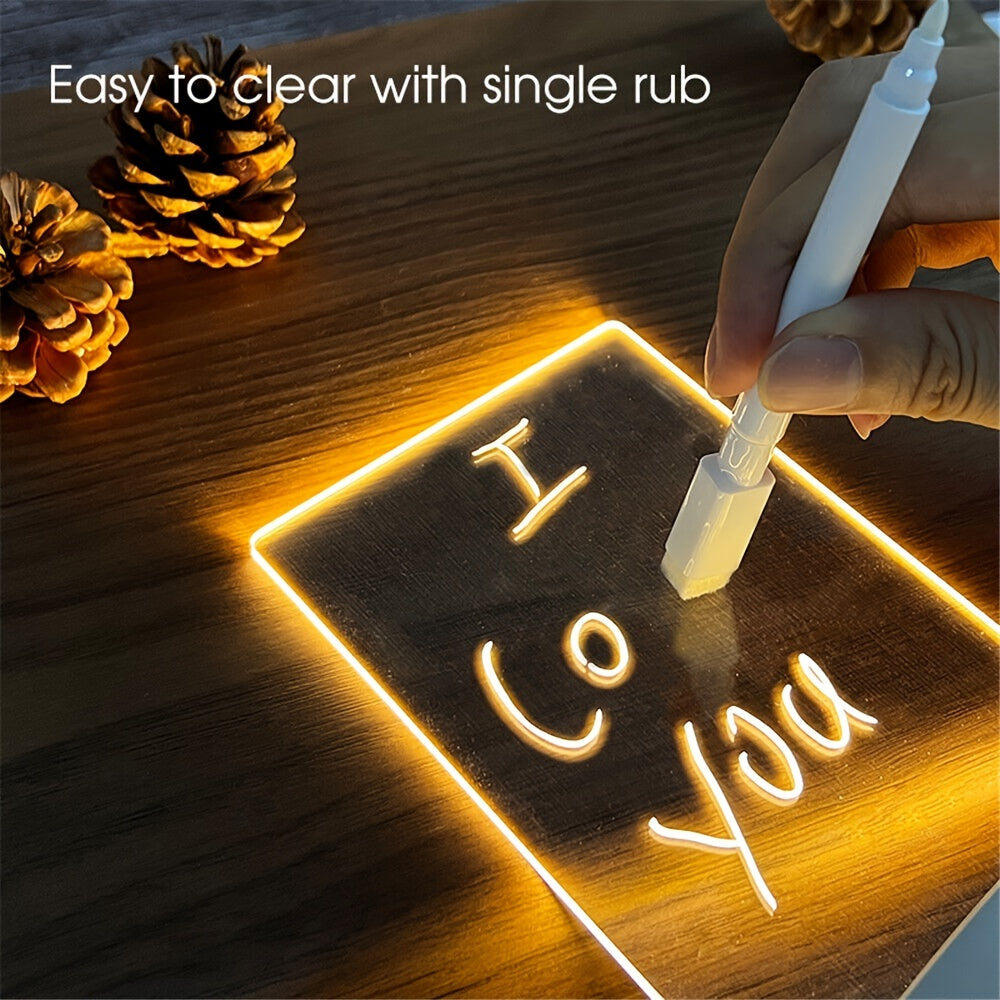 Night Lights Note Board Creative LED Night Light USB Message Board Holiday Light With Pen Gift For Girlfriend Decoration Night Lamp