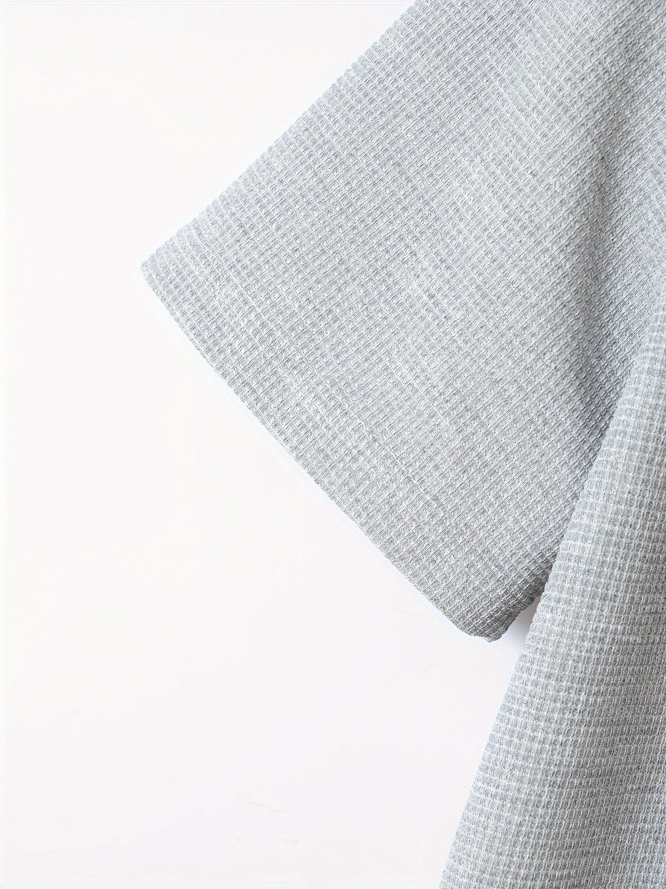 Men's Solid Waffle Stand Collar Short Sleeve Golf Shirts,