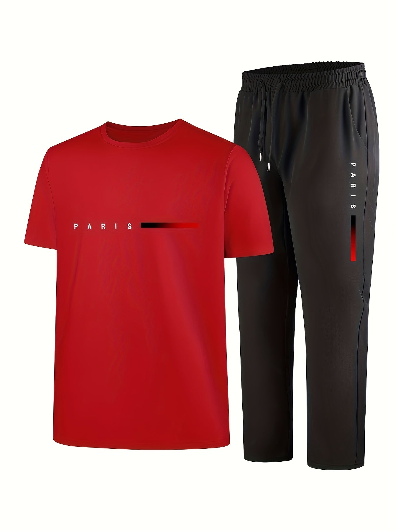 Men'S Casual Sports Two-Piece Set Short Sleeve .