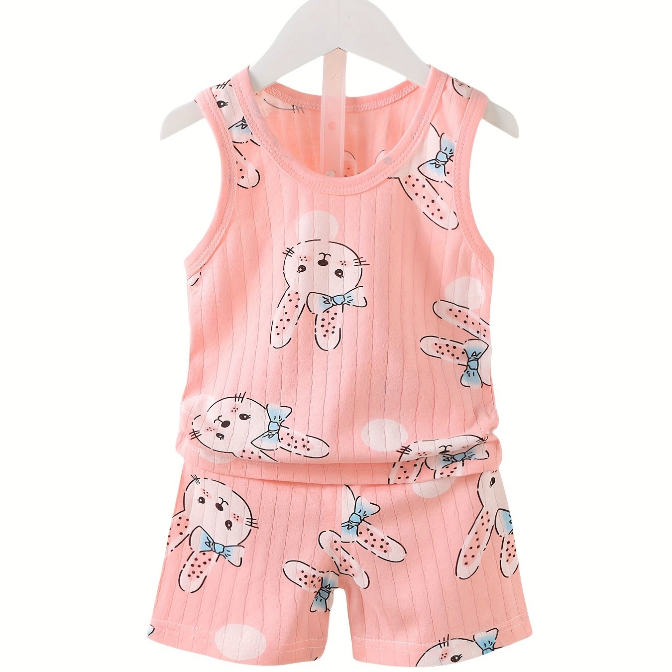 Cotton Cartoon Printed Summer Kids Outfit Sets.