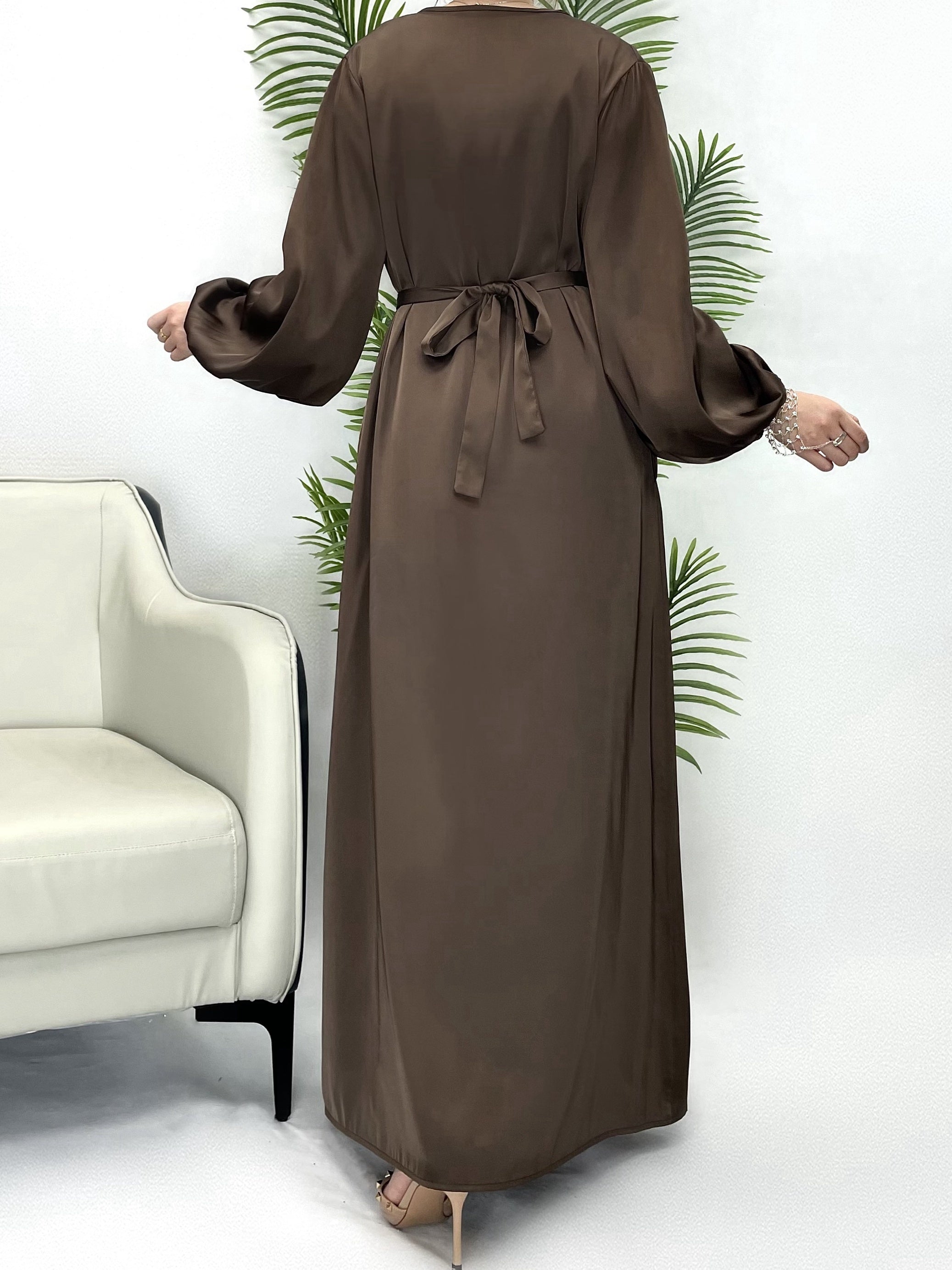 Women's Long Sleeve Solid Abaya