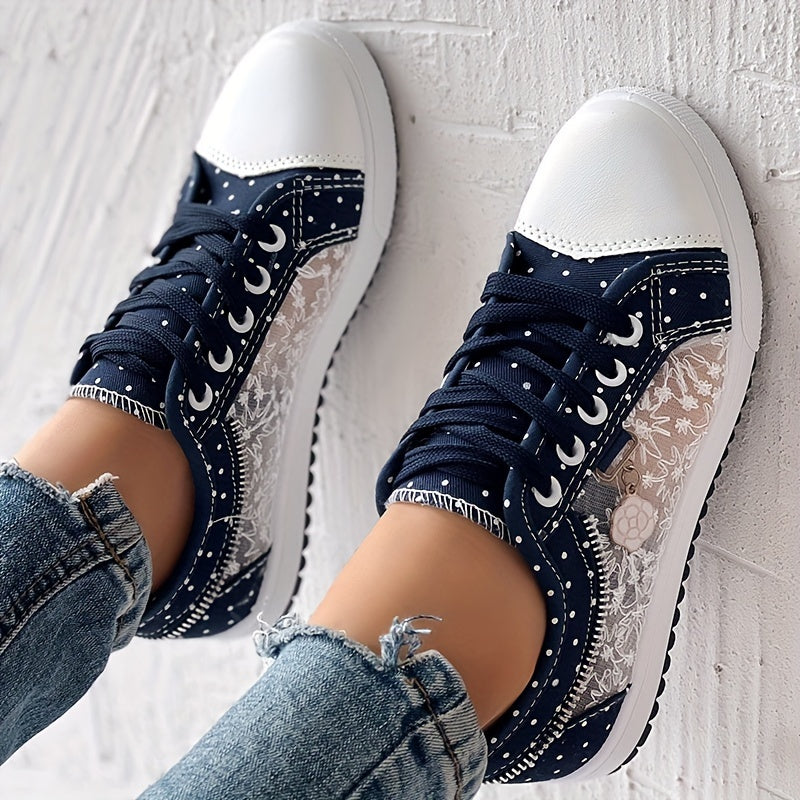 CHICME Women's Floral Mesh & Synthetic Cover Casual Sneakers .
