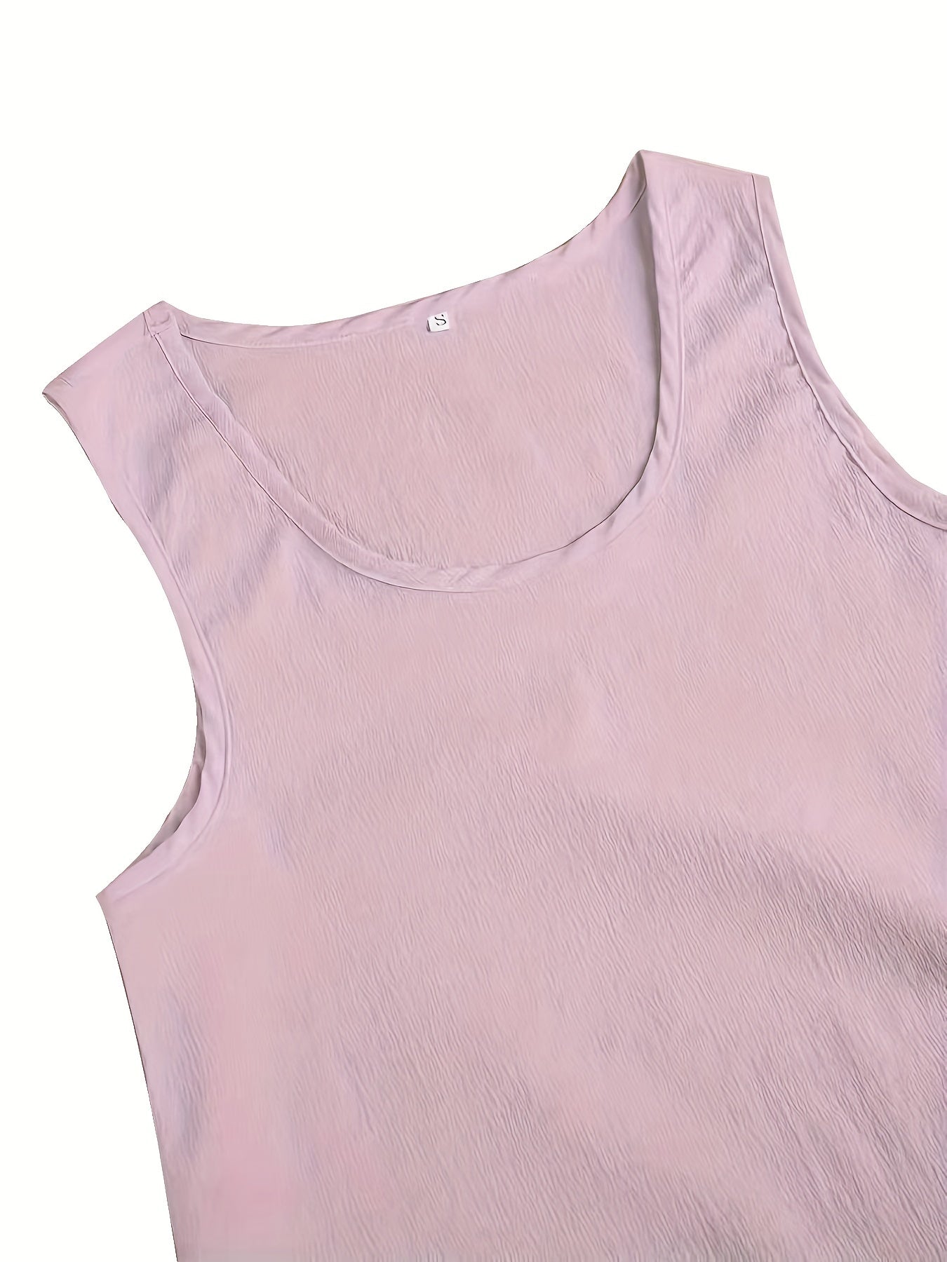 Solid Matching Two-piece Set, Casual Sleeveless Tank Top & Loose Pants Outfits, Women's Clothing