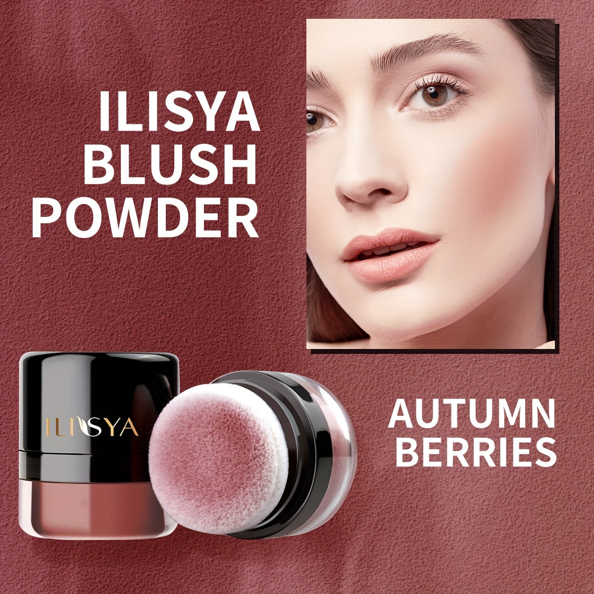 ILISYA Soft Face Blusher Powder Cheek Rouge Nourishing Nude Makeup .