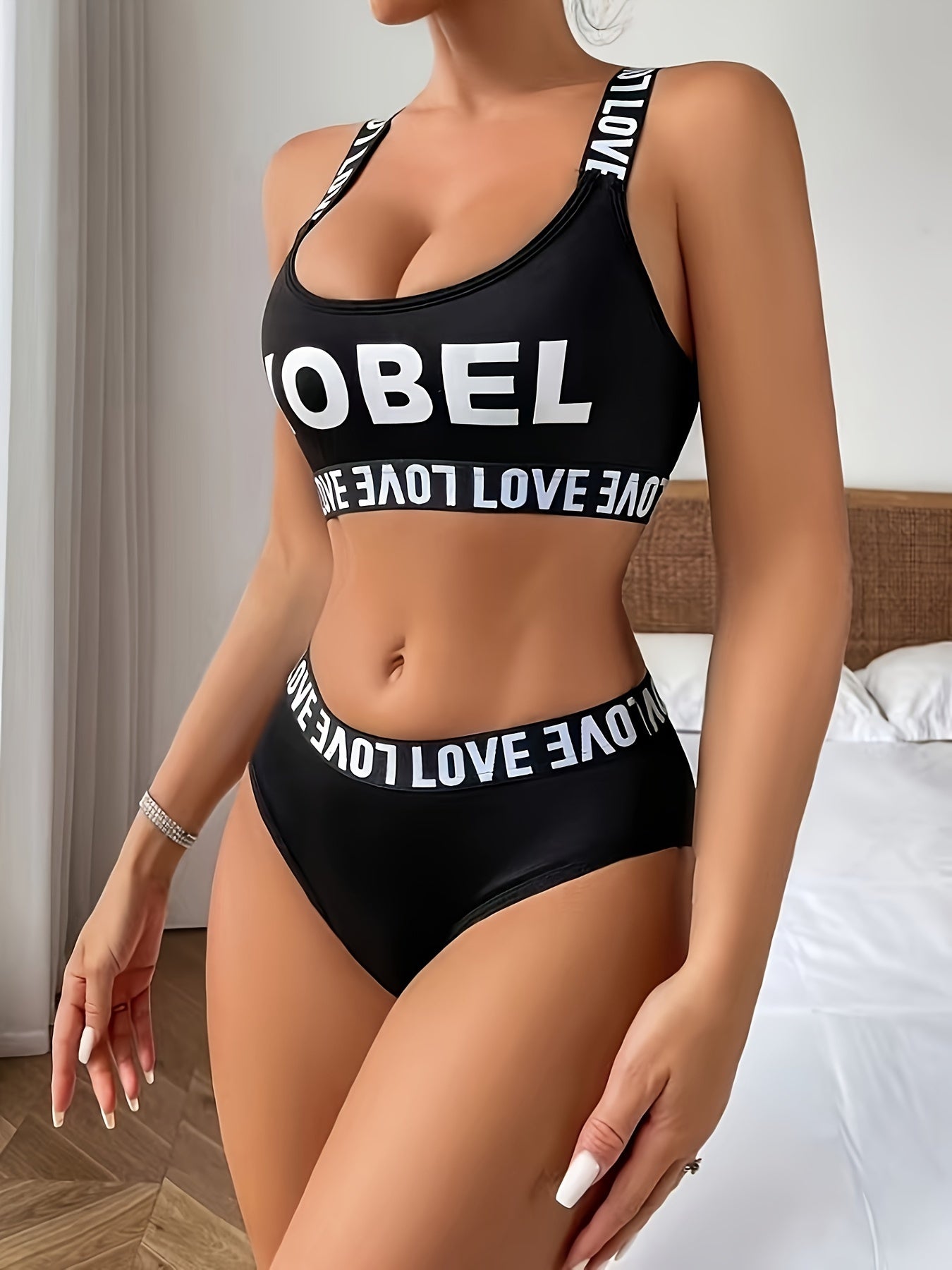 Yobel Women'S Sports Lingerie Set, Polyester Knit Fabric, Medium Support,/MH
