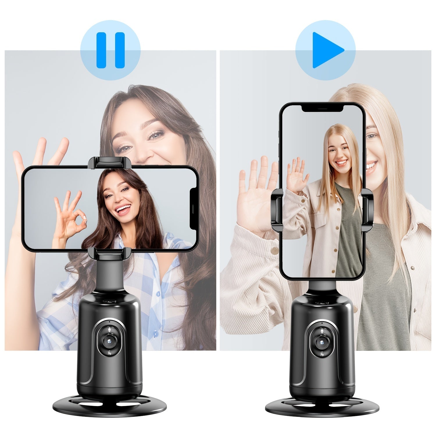 Auto Face Tracking Tripod, No App Required, 360° Rotation .